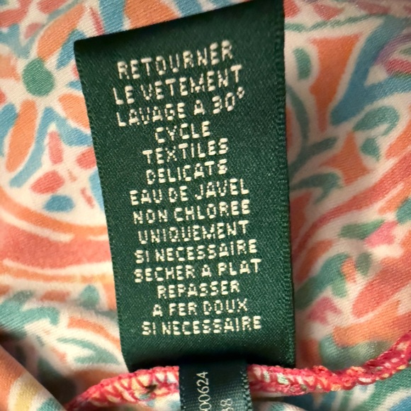 Lauren Ralph Lauren Paisley Ruched Surplice Dress Sleeveless Multicolor M Petite - Picture 11 of 13